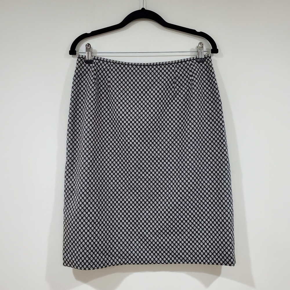 Tahari Arthur Levine Daisy Pattern Pencil Skirt Women's Size 10P